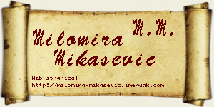Milomira Mikašević vizit kartica